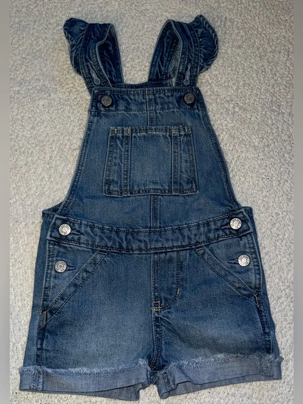 Gap Denim Girls Ruffle Shortalls Overalls 2T